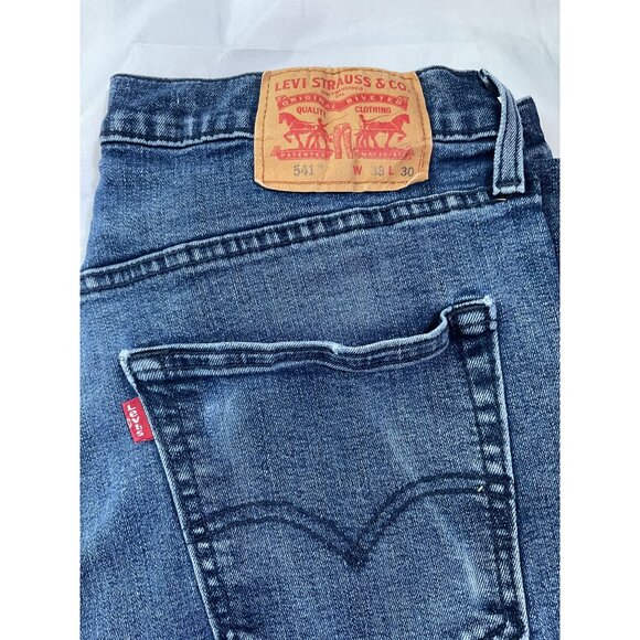 Levis Mens 541 Athletic Taper Jeans W33 L30 Blue Denim - Picture 2 of 6